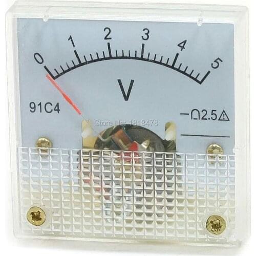 91C4 91C4 Class 2.5 Accuracy DC 0-5V Voltage Volt Panel Meter 45*45mm