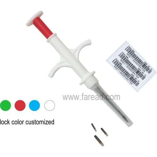 Free shipping x60pcs 2.12*12mm 134.2KHz FDX-B RFID Animal Microchips with syringe for dog/cat/pets/ shelter