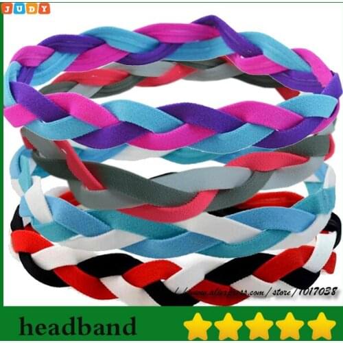 Free shipping 400pcs Woman & men Baseball headband sports braided mini headband