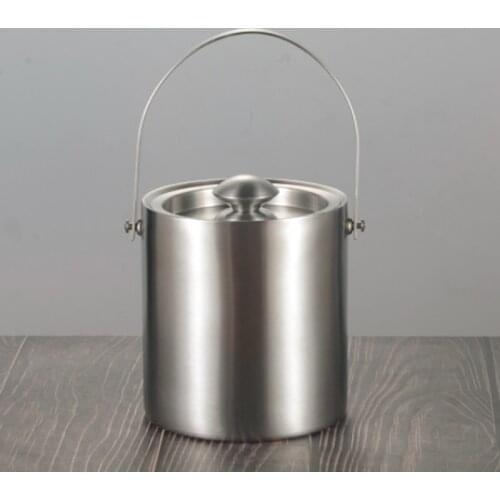 Large 2L/3L Insulated Double Walled Stainless Steel Ice Bucket With Lid For Party Bar KTV Ice Wine