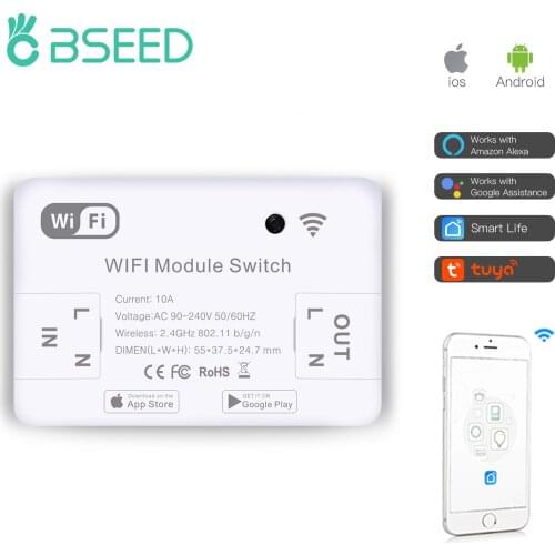 BSEED Smart Wifi Switch Monitoring Wifi Smart Switch DIY Wifi Switch Home Automation Works With Tuya Smart Home