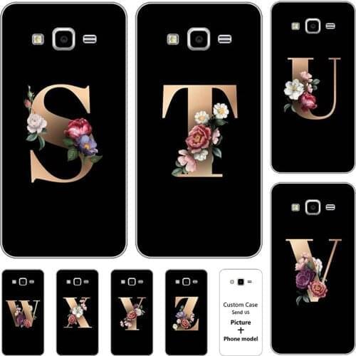Flower 26 English Letters Custom Initial Case For Samsung Galaxy J2 Prime Plus J2ACE G532F SM-G532F G532 5.0" Cover