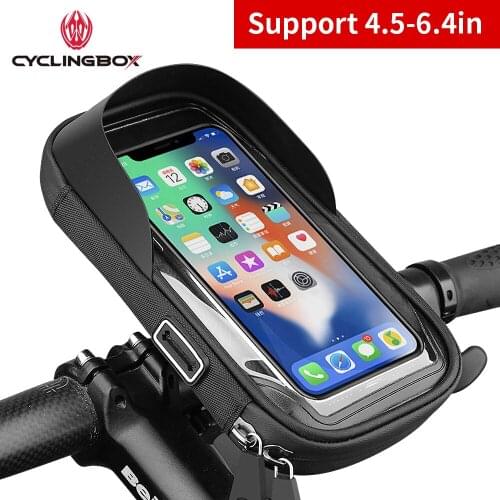 CyclingBOX Mobile Bicycle Handlebar Stand Waterproof Bike Phone Holder Wall Motorcycle Handlebar Mount Bag For Phone Support