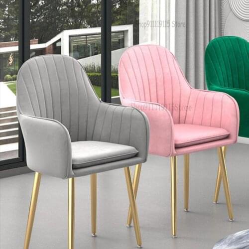 Home Computer Chair Back Light Luxury Dressing Table Make Up Chair Leisure Desk Chair Manicure Shop Nordic Restaurant Chair