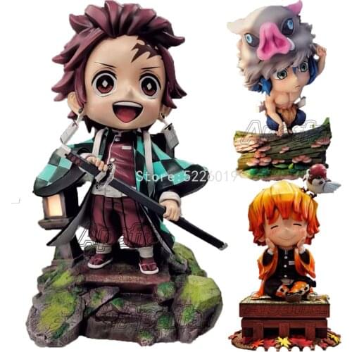 17cm Anime Kimetsu no Yaiba Figure Demon Slayer Show Hand Kamado Tanjirou Action Figure Agatsuma Zenitsu Kochou Shinobu Figurine