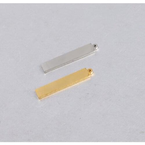 Jaymaxi Rectangle Blank Charms Stainless Steel DIY Jewelry High Polished Engraved Pendant 20piece/lot