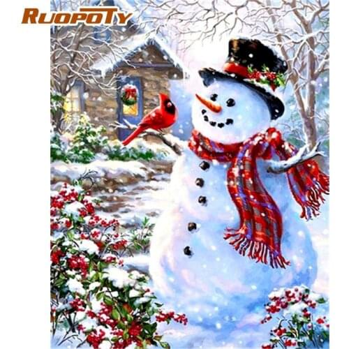 RUOPOTY Painting By Numbers Kits For Kids Diy HandPainted Gift 40x50cm Framed Canvas Acrylic Pigment Draw Coloring Oil Picture