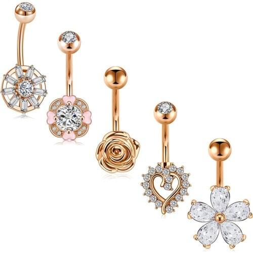 14G Belly Button Rings Stainless Steel Navel Rings 10mm 3/8" Belly Barbells for Women Girls