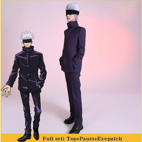 Anime Jujutsu Kaisen Gojo Satoru Cosplay Costume Halloween Carnival Uniforms Custom Made