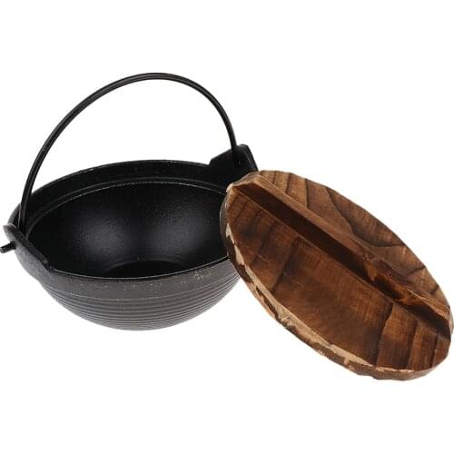 Campfire Aluminum Alloy Pot with Wooden Lid for Hiking Backpacking Camping Outdoor Cooking