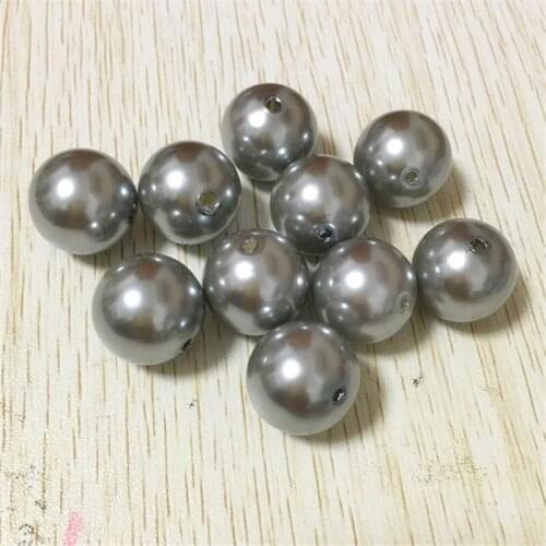 20mm 110pcs/lot light grey color chunky Acrylic Pearl Beads for chunky jewelry necklace making #62