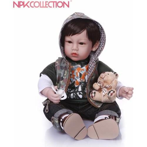 NPK DOLL little boy bebe reborn menino doll silicone vinyl limbs lifelike reborn baby doll toys for children gift