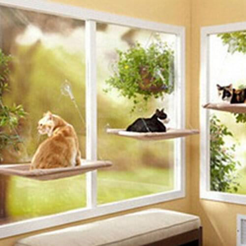 Cute Pet Hanging Beds Cat Window Mounted Bed Hammock Pet Basking Cushion Cradle Pet Bed for Cats Mat Shelf Seat Bed Supplies