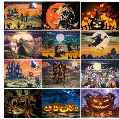 Halloween diamand painting complet Full Round Square Stones Drill 5d Diamond embroidery mosaic pictures of rhinestones beadwork