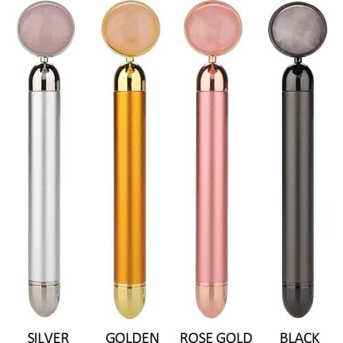 Facial Jade Roller Beauty Bar Vibrating Roller Massager Face Massage Lifting Anti-wrinkle Skin Care Gemstone Roller Ball
