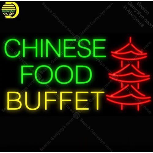 Chinese Food Buffet Pagoda NEON LIGHT SIGN Neon Sign Decorate Hotel BEER PUB Pub Food Sign Display Handcraft Iconic Sign light
