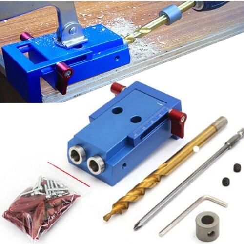 New Arrival Pocket Hole Jig Kit System Woodworking Joinery Tool Set w/ Step Drill Bit Professional Wood working DIY Tool Kit