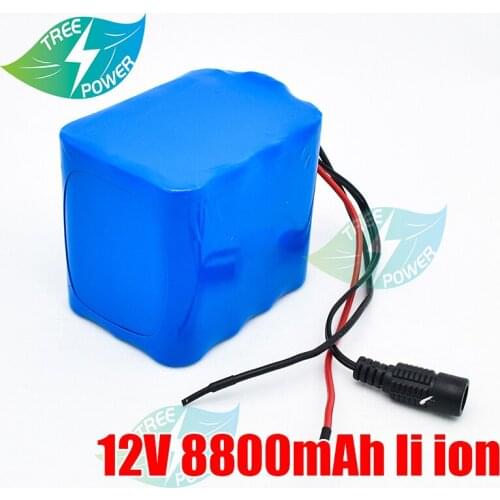 Original 12v 8.8Ah battery pack 12V 8800mAh 18650 lithium ion DC12.6V super rechargeable battery with BMS + charger