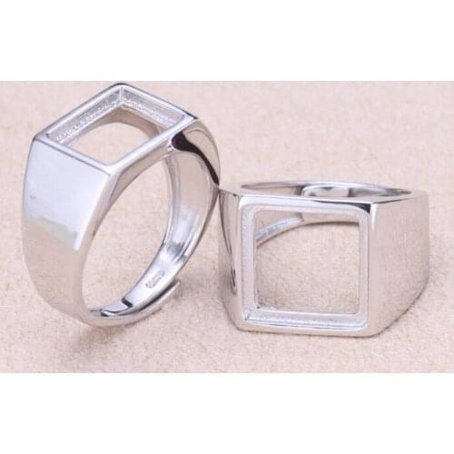 12*12mm 925 STERLING SILVER women MEN Semi Mount Bases Blanks base blank Pad WEDDING ring rings Setting set jewelry diy A1289