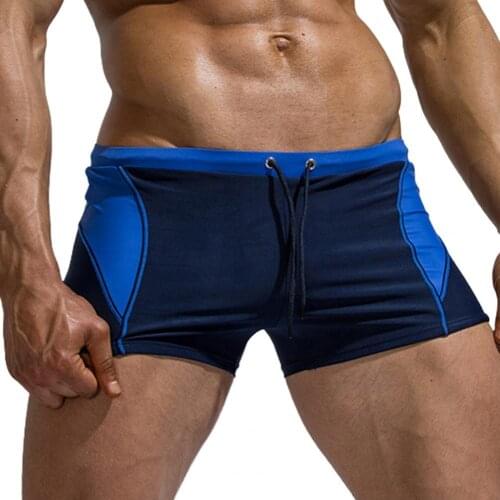 Beach Shorts Quick Dry Slim Nylon Stitching Color Men Swim Trunks for Surfing