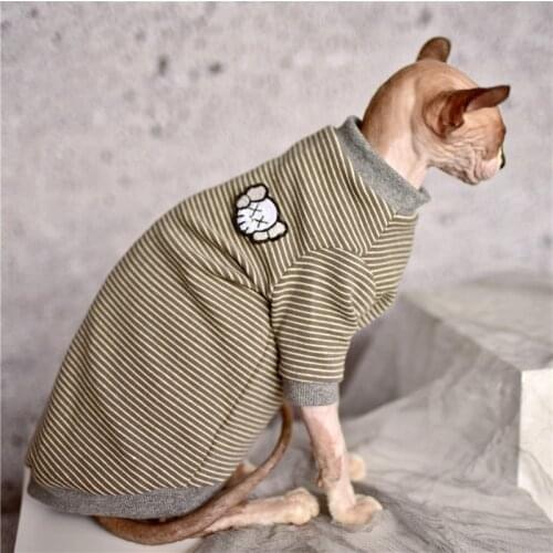 Simple Stylish Thick Cat Inner wear Coat T-shirt Sphinx hairless cat clothes Winter Sphynx cat outfits