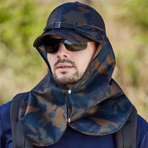 2 pieces Outdoor Hat UV Protection Face Neck Flap Man Sun Cap Summer Men Women Hat Face Protective Work Casual Hat