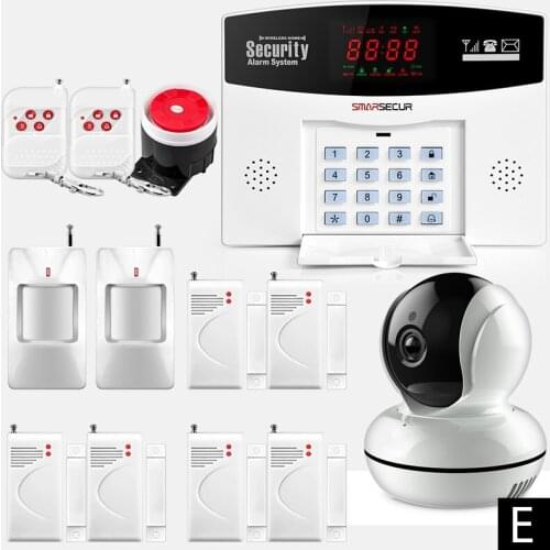 Russian/Spanish voice prompt Intercom SIM GSM Wireless Alarm System APP control Smart Home Burglar Security Alarm System Kit