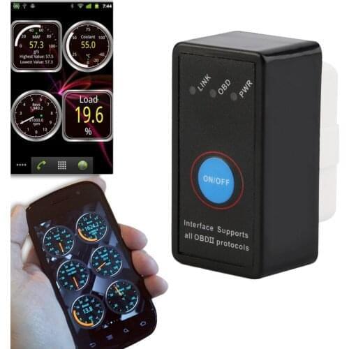 Super Diagnostic Tool OBD2 ELM327 OBD scanner V2.1 Hardware Works Android/PC Mini ELM 327 switch Bluetooth Code Reader