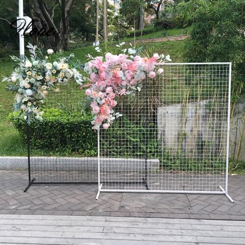 Wedding arch Party decor square Grid Wrought Iron Arch gold white black mesh arch balloons Backdrop Stand Decoration Geometry