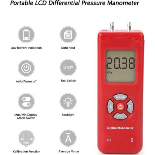 TL-100 Digital Manometer Air Pressure Meter Portable Pressure Gauges Handheld U-type Differential Pressure Meter