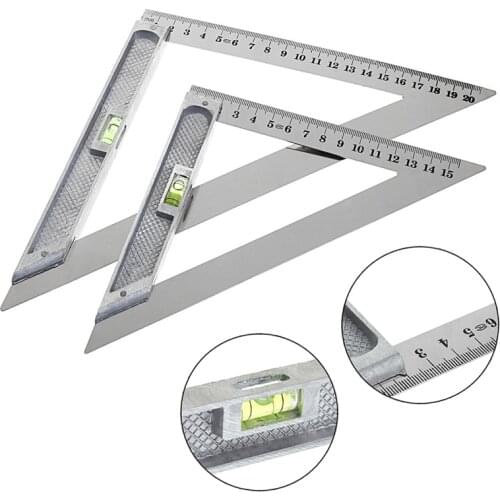 1Pc 200mm/150mm Triangle Ruler 90 Alloy Measuring Tool With Bead Horizontal Woodworking