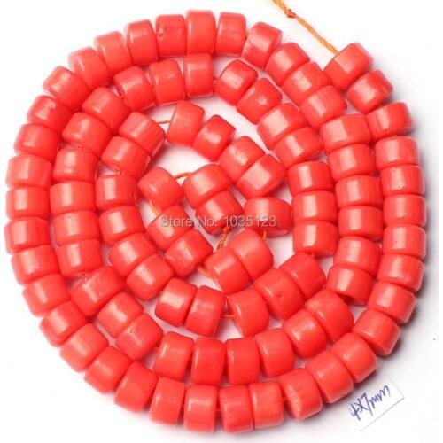 High Quality 4x7mm Pretty Natural Pink Coral Column Shape Gems Loose Beads Strand 15" DIY Creative Jewellery Making w1925