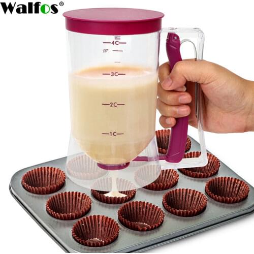 WALFOS Cupcake Pancakes Cookie Cake Muffins Baking Waffles Batter Dispenser Cream Separator Measuring Cup Baking Tools