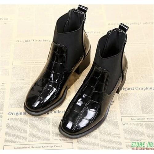 Womens Ankle Boots Women Boots PU Leather Female Shoes 2021 Autumn And Winter Casual Shoes Woman Fashion Womens Boots