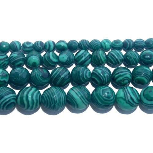 Faceted Natural Stone Green Malachite Loose Beads 4 6 8 10 12 MM Pick Size For Jewelry Making DIY Bracelet Necklace Material