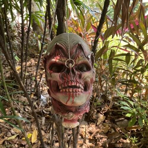 Halloween Creepy Head Hanging Ornament Scary Latex Masque Halloween Props Decoration for Festival Party Masquerade Decorations