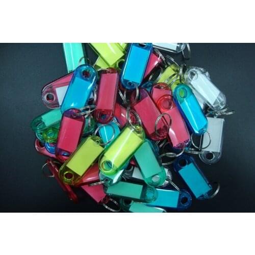 100pcs Blank Crystal Rectangle Keychains luggage tag Insert Photo Keyrings key card number-Free Shipping