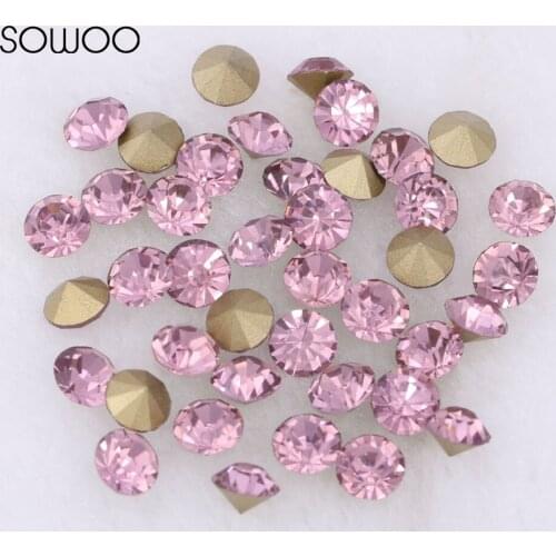 1440pcs/lot 2-6mm sizes Round crystal Fancy stone Pointed back glass light amethyst color stone For Choice Jewelry Making