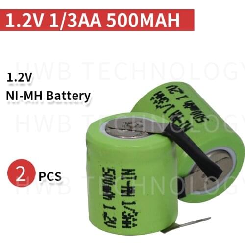 2 PCS/lot KX Original New 1.2V 1/3AA 500mAh Ni-Mh 1/3 AA Ni-Mh Rechargeable Battery With Pins Free Shipping