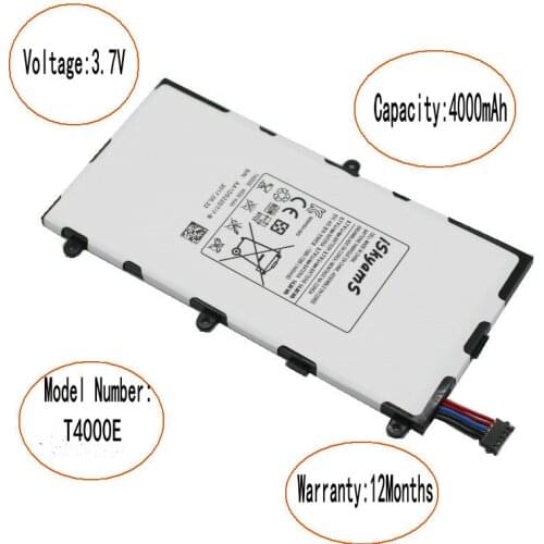 20pcs/lot 4000mAh T4000E Replacement Battery For Samsung Galaxy Tab Tablet 3 7.0 T211 T210 T215 T210R T217A T2105 P3210 P3200