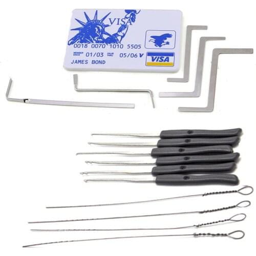 3 in 1 Lock Tool Set for Beginner Training,Card Tool,10pcs Broken Key Remove Tool ,Tension Wrench Tool for LockPick