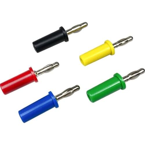 5pcs 4mm Banana Plug Audio Speaker Amplifier Cable Wire Power Screw Jack
