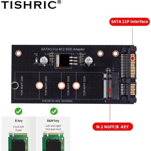TISHRIC Adapter Board SIngle Port M.2 NGFF To SATA 22Pin Interface Support For PCI-E NGFF M.2 SSD Solid State Drive