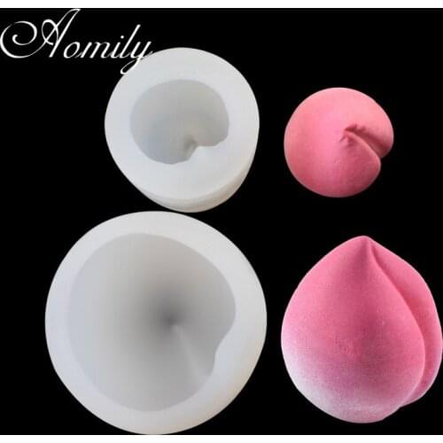 Amoliy 3D Peach Fruit Silicone Mold Fondant Chocolate Mousse Mould Handmade Soap Candle Decoration Mold Baking Accessories