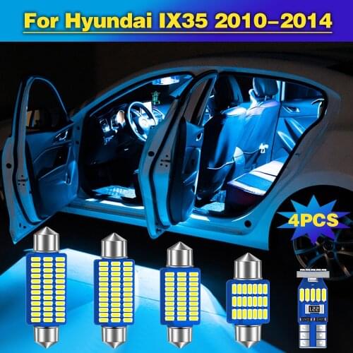 4pcs Error Free Auto LED Bulbs Car Interior lights Dome Reading Trunk Lamp For Hyundai IX35 2010 2011 2012 2013 2014