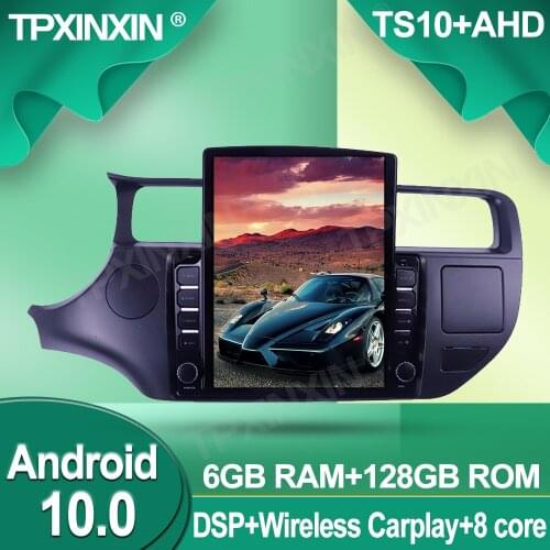 For KIA RIO 2010-2014 Tesla Style 4+128G Android 10.0 TS10 GPS IPS Car Multimedia Tesla Player Headunit Audio Radio Navigtion