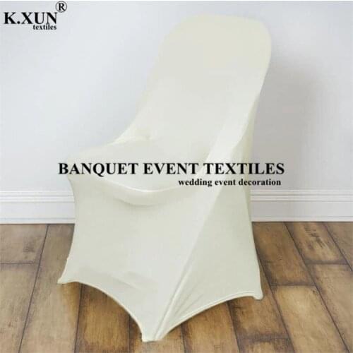 Ivory White Black Lycra Spandex Folding Chair Cover Banquet Chair Covers Event Party Wedding Christmas Decoration