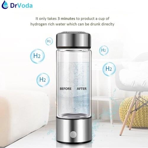 Affordable PEM Dupont Ion Membrane Rich Hydrogen Water Generator Bottle Detached Glass Body H2 Flask 3 min Titanium Electrolysis