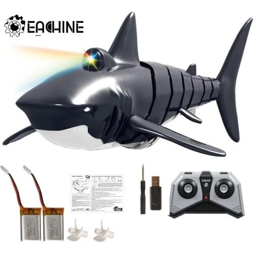Eachine EBT01 With 2/3 Batteries 2.4G 4CH Electric Shark RC Boat Vehicles Waterproof Swimming Pool Simulation Model Toys