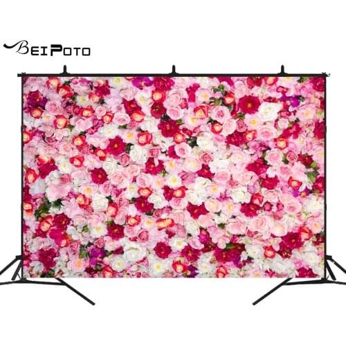 BEIPOTO Pink Rose Flower backdrop for Photography Bridal shower backdrop for photo studio floral photo background studio props